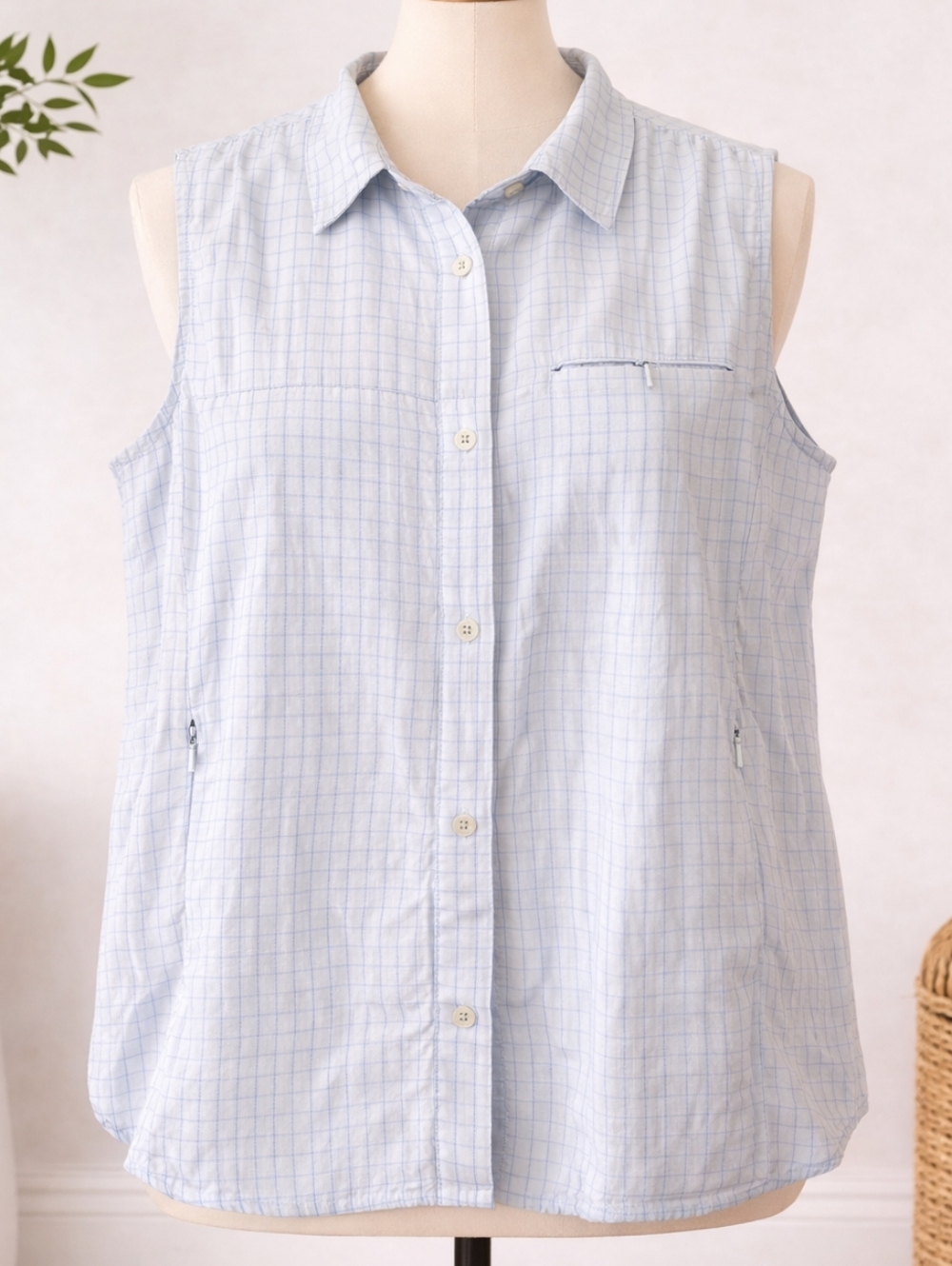 Quest Men’s Sleeveless Button-Up Shirt – XL